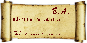 Báling Annabella névjegykártya